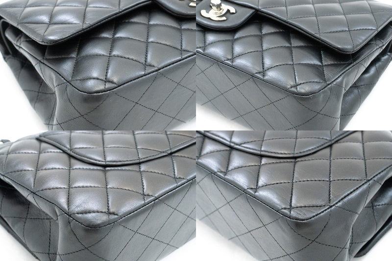 Chanel Classic Double Flap Quilted Lambskin Black Leather Bag