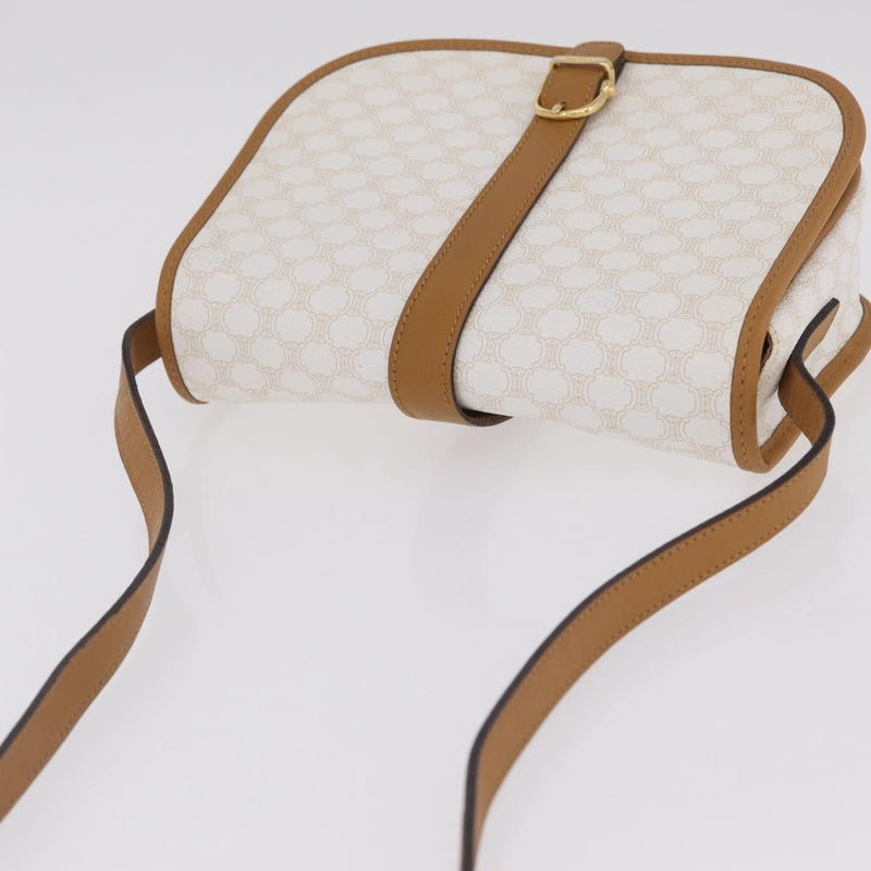 Celine Macadam Shoulder Canvas White Bag