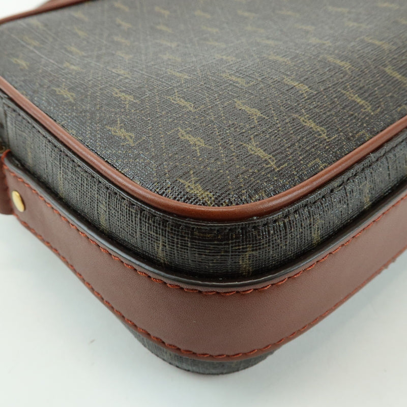 Saint Laurent Le Monogramme Camera Monogram All Over Coated Canvas And Leather Brown Bag