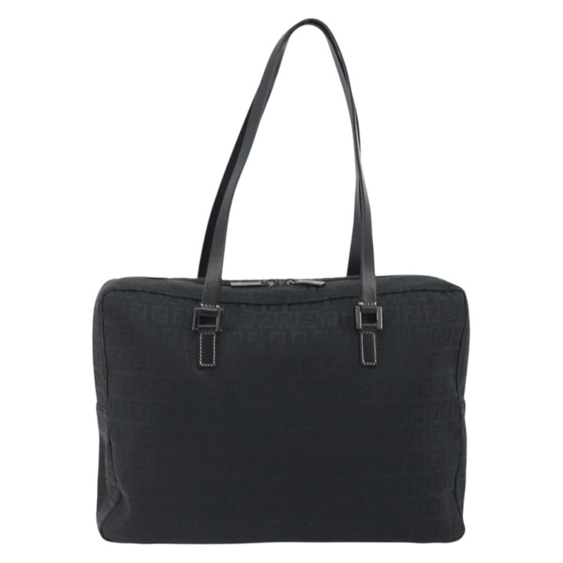 Fendi Shoulder Zucchino Canvas Black Bag