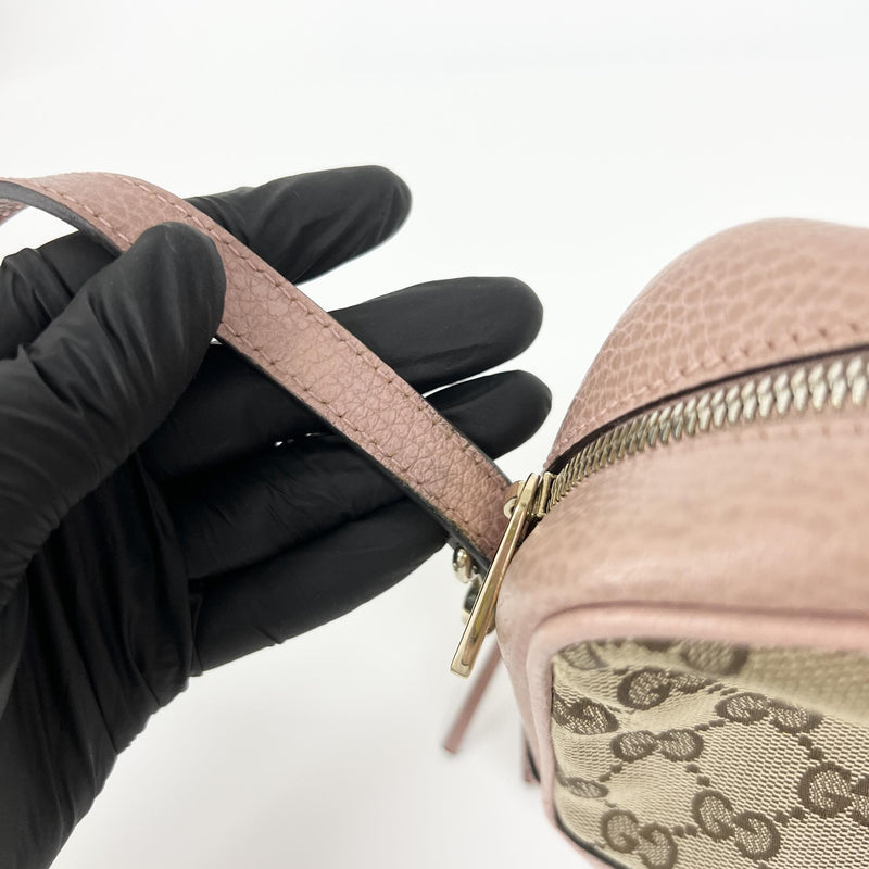 Gucci Bree Disco Gg Canvas With Leather Brown Bag