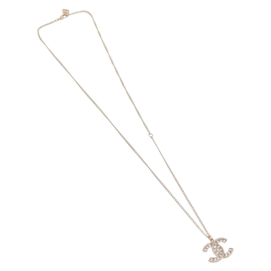 Chanel Multi-Logo Engraved Cc Pendant Metal With Crystals Gold Bijoux