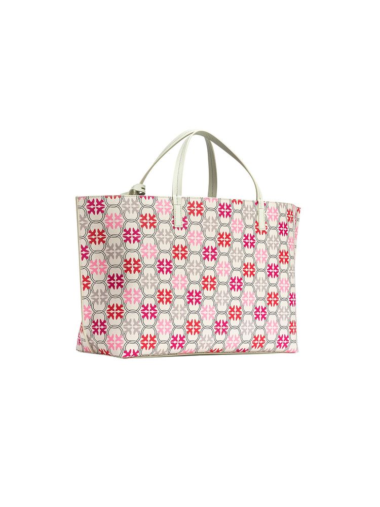 Pinko Geometric-Patterned Shopper Bag — White Polyethylene
