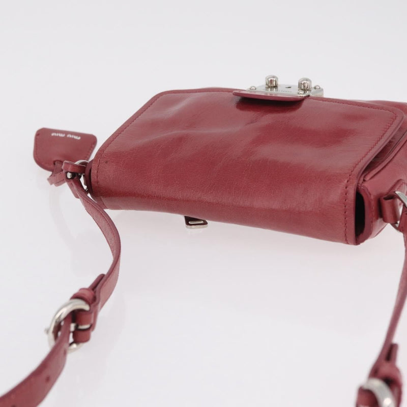 Miu Miu Madras Shoulder Leather Pink Bag