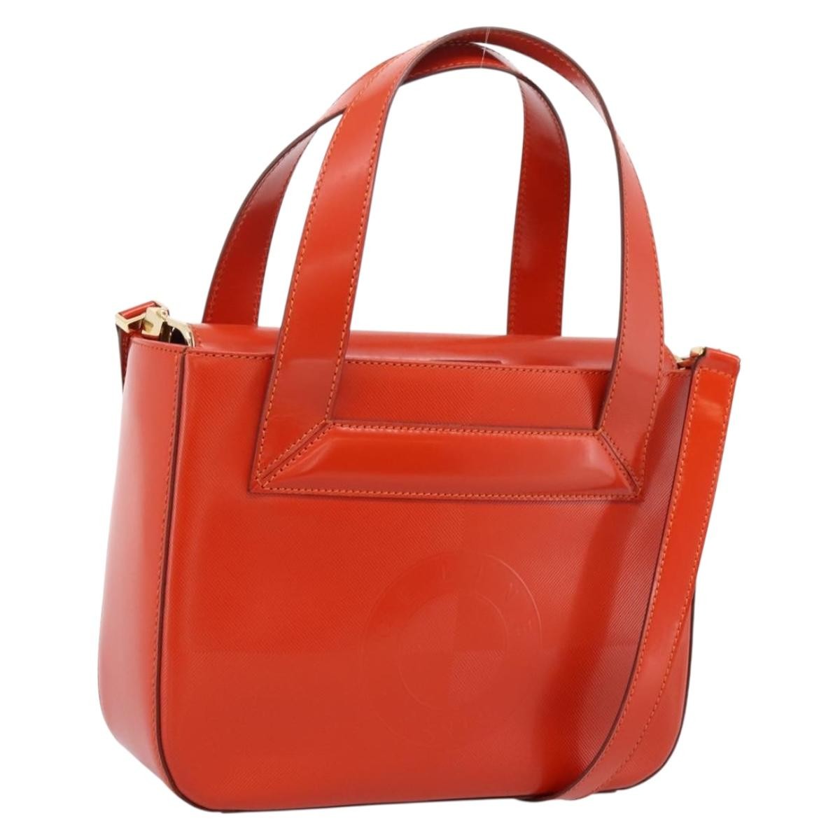 Celine Top Handle Leather Orange Bag