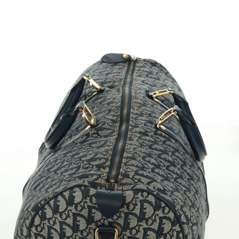 Christian Dior Vintage Trotter Boston Diorissimo Canvas Navy Bag