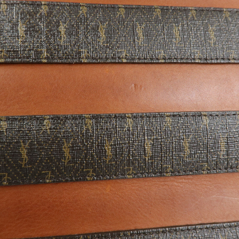 Saint Laurent Le Monogramme Shopper Monogram All Over Coated Canvas And Leather Brown Pvc Bag