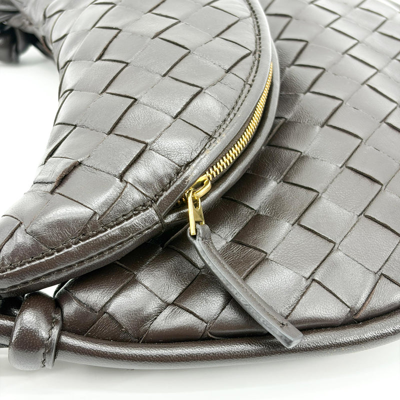 Bottega Veneta Gemelli Intrecciato Leather Black Bag