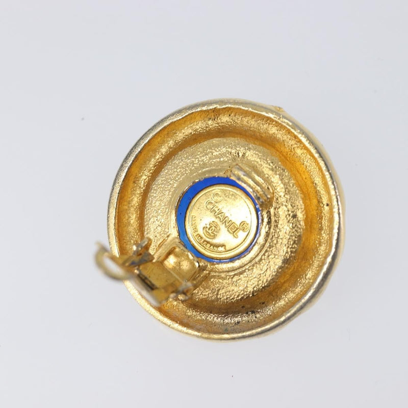 Chanel Vintage Round Clip-On Metal Gold Bijoux