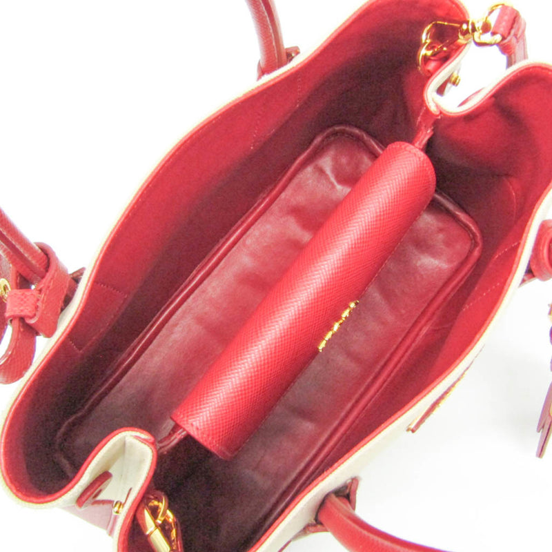 Prada Cuir Double Canvas And Saffiano Leather Beige Bag