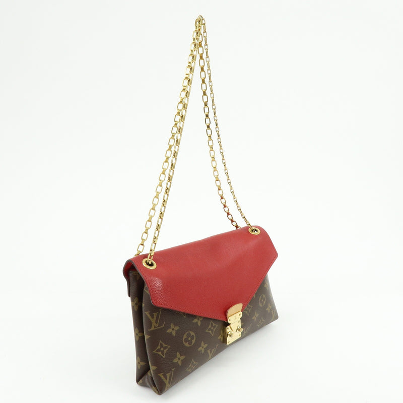 Louis Vuitton Pallas Chain Monogram Canvas And Calfskin Brown Bag