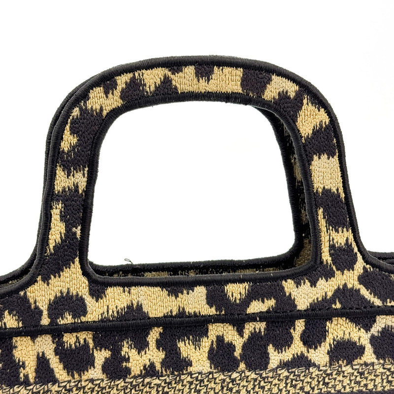 Christian Dior Book Mizza Embroidered Canvas Black Bag
