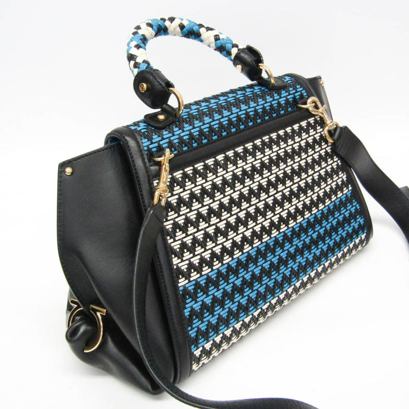 Salvatore Ferragamo Sofia Satchel Multicolor Woven Leather Multicolour