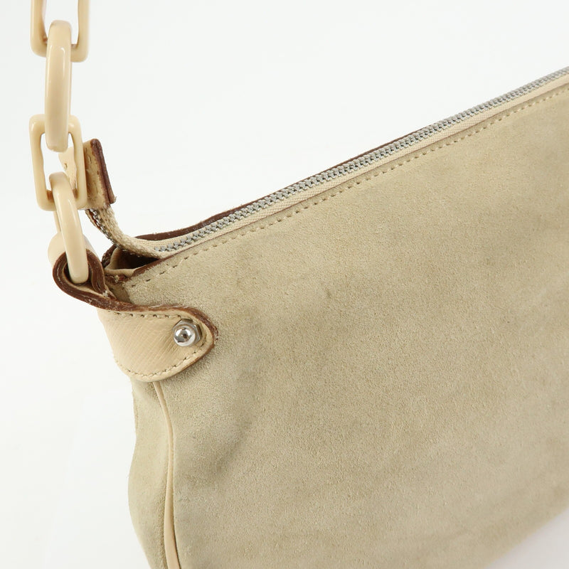 Salvatore Ferragamo Gancini Suede Beige Bag