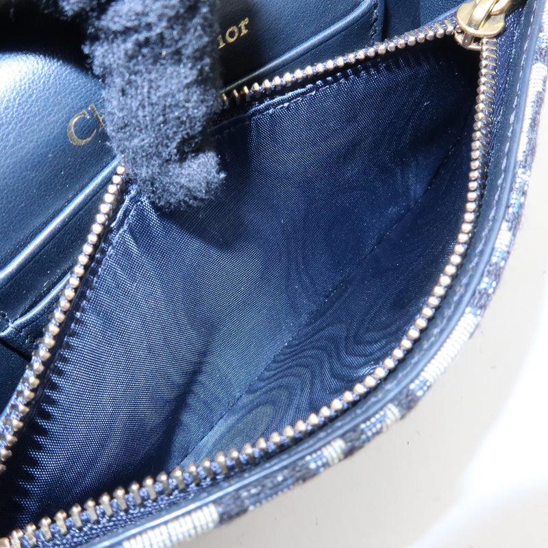 Christian Dior Saddle Belt Oblique Canvas Navy Bag