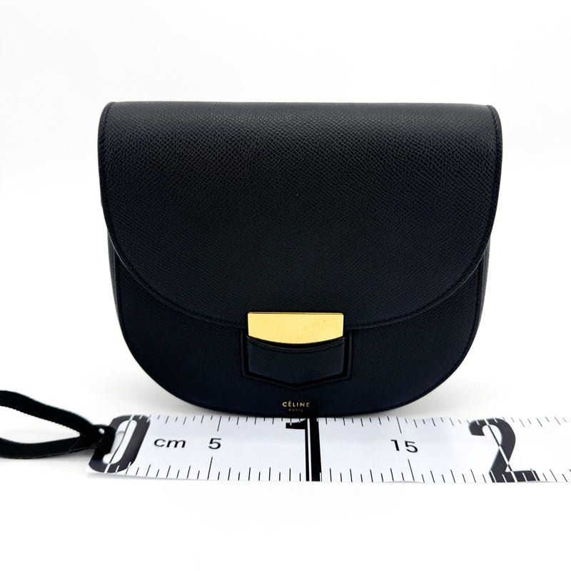 Celine Trotteur Calfskin Black Leather Bag
