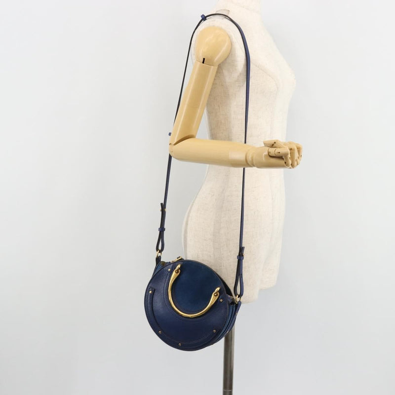 Chloe Pixie Leather And Suede Blue Bag