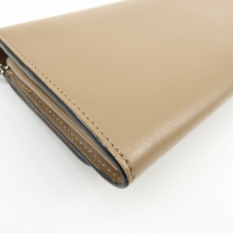 Fendi Continental Wallet On Chain Studded Leather Beige Bag