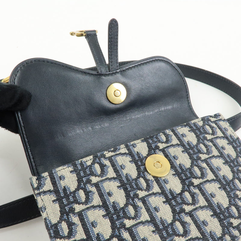 Christian Dior Saddle Belt Oblique Canvas Navy Bag