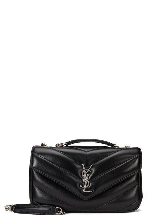 Saint Laurent Loulou Shoulder Bag — Black Lambskin
