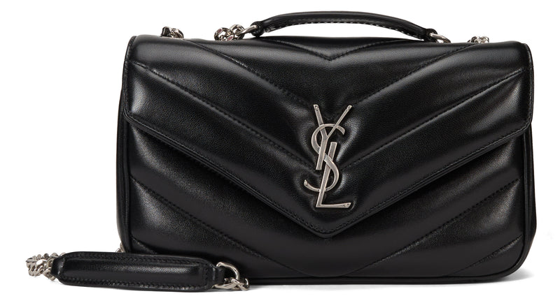 Saint Laurent Loulou Shoulder Bag — Black Lambskin