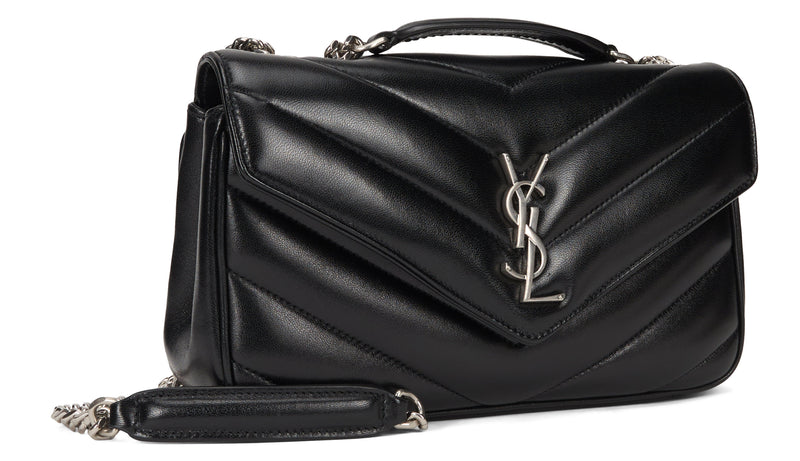 Saint Laurent Loulou Shoulder Bag — Black Lambskin