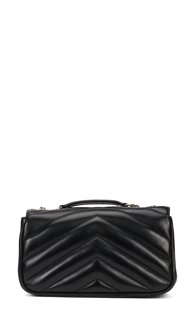 Saint Laurent Loulou Shoulder Bag — Black Lambskin