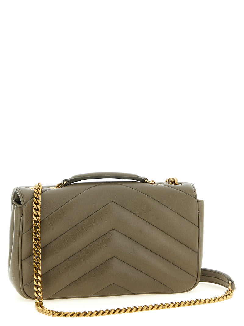 Saint Laurent Loulou Shoulder Bag — Moss Green Lambskin Leather