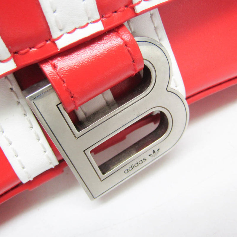 Balenciaga X Adidas Hourglass Top Handle Leather Red Bag