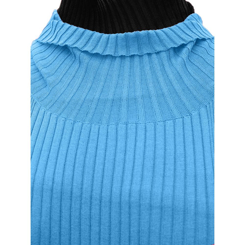 Blue Cotton Casual Dress