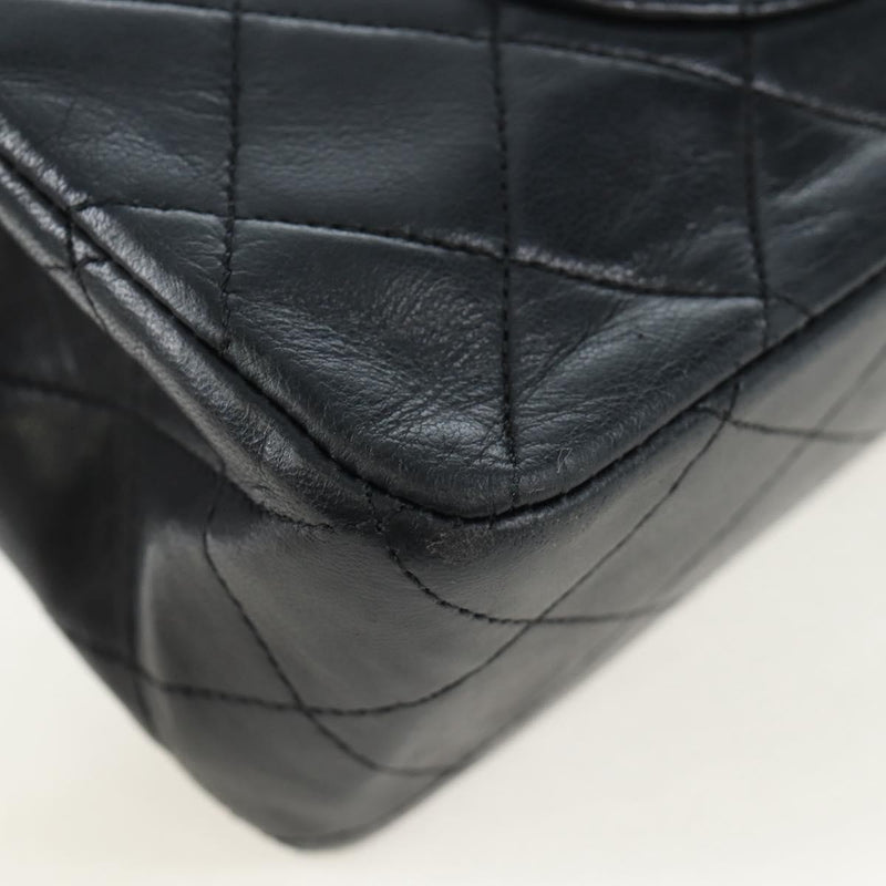 Chanel Timeless - Classic Double Flap Quilted Lambskin Black Leather Bag