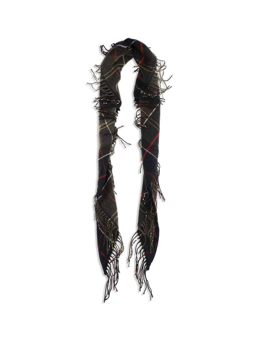 Barbour Kirklees Tartan Scarf — Multicolor Merino Wool Scarfs