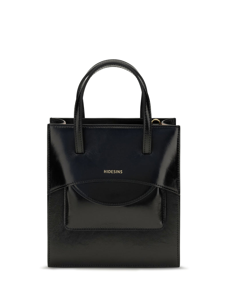 Hidesins Top Handle Bag — Black Calf Leather