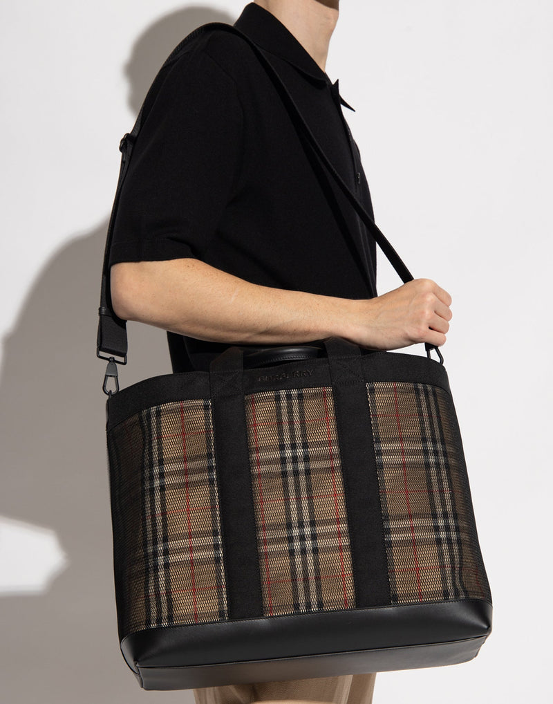 Burberry Tote Bag — Black Textile