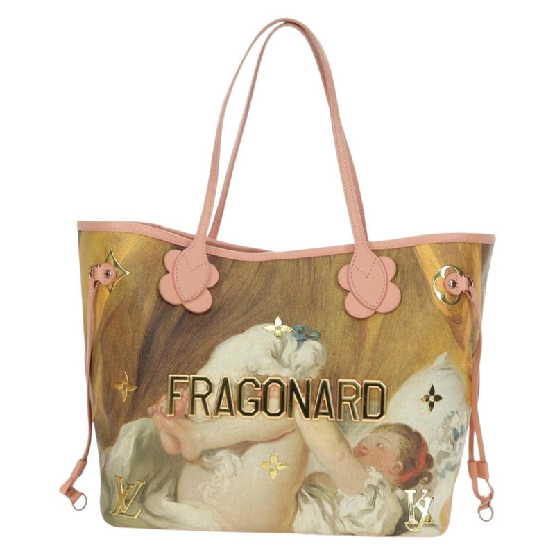 Louis Vuitton Neverfull Nm Limited Edition Jeff Koons Fragonard Print Canvas Pink Bag
