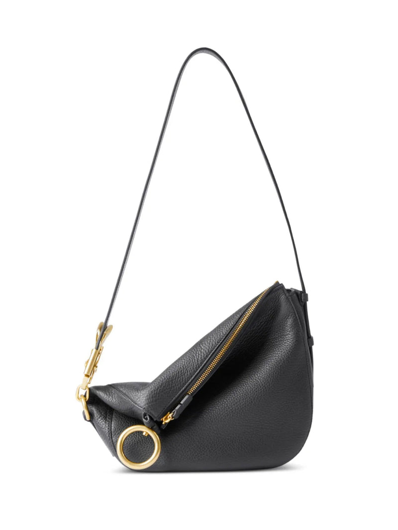 Burberry Knight Shoulder Bag — Black Leather