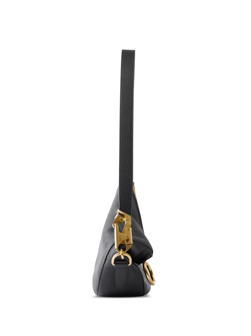 Burberry Knight Shoulder Bag — Black Leather