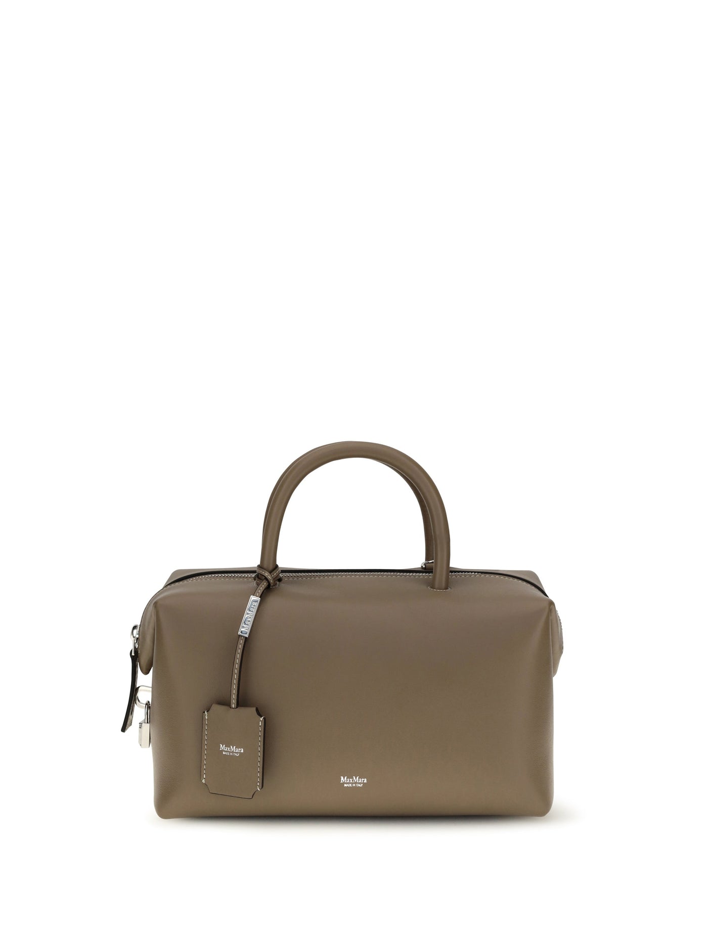 Max Mara Holdall Top Handle Bag — Beige Calf Leather Bos Taurus