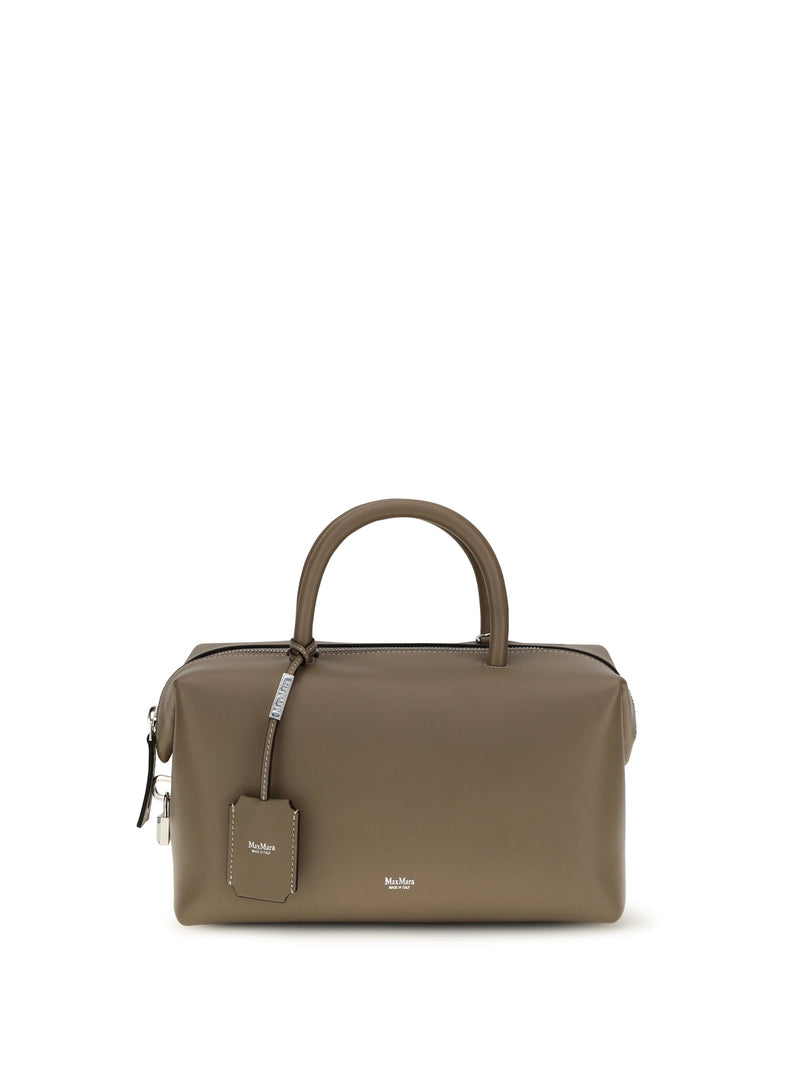 Max Mara Holdall Top Handle Bag — Beige Calf Leather