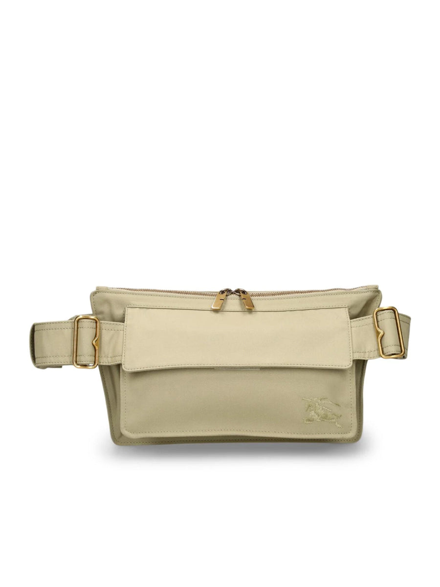 Burberry Trench Gabardine Logo Belt Bag — Green Textile