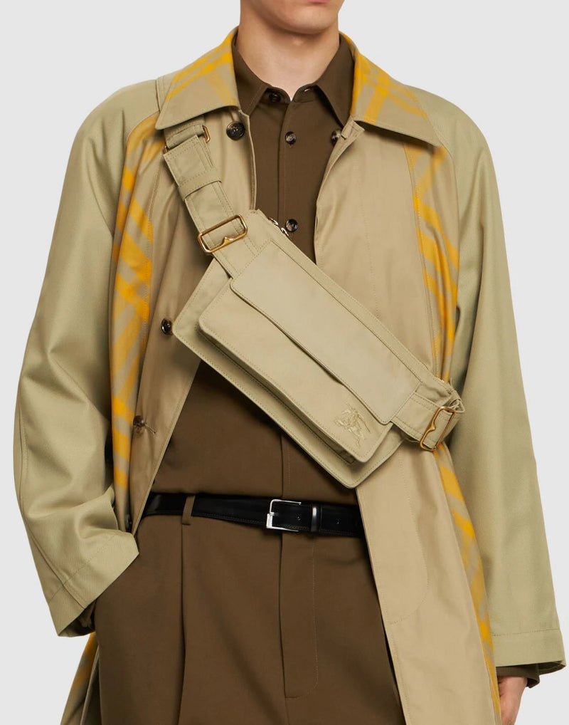 Burberry Trench Gabardine Logo Belt Bag — Green Textile