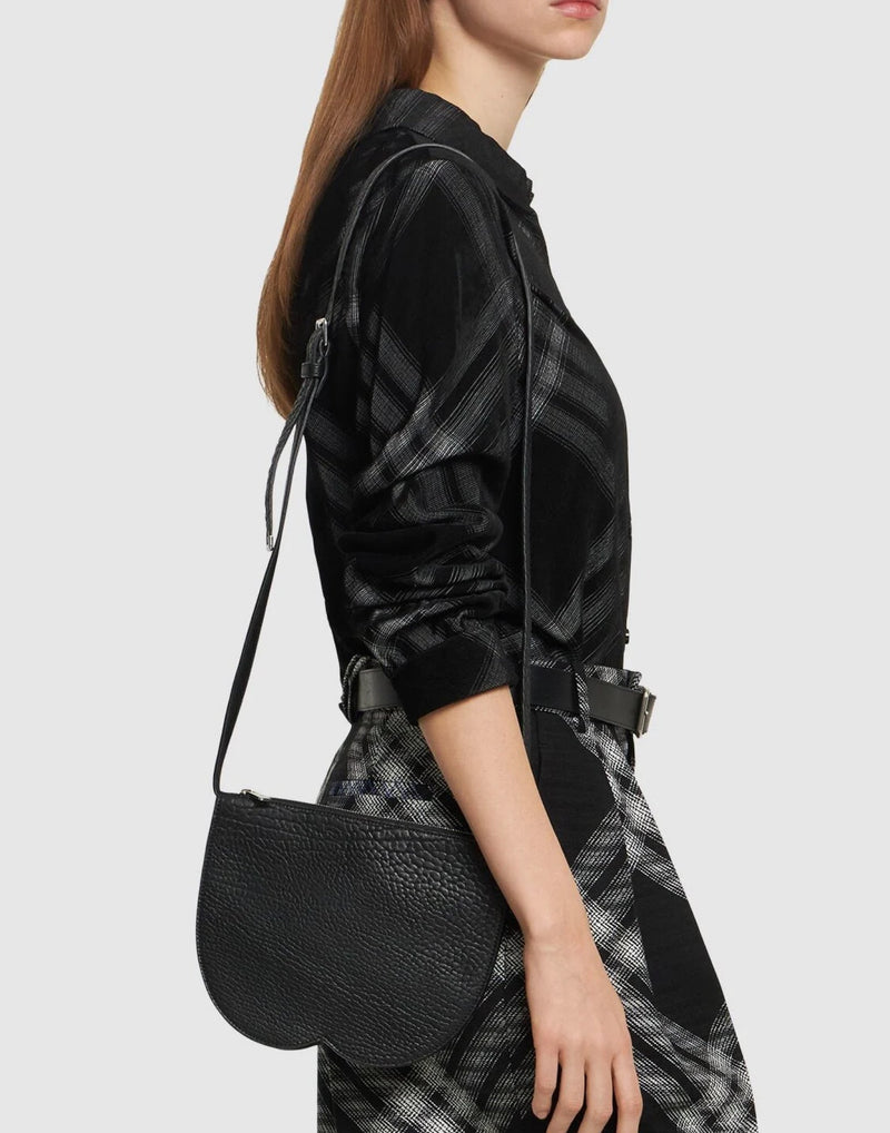 Burberry Chess Shoulder Bag — Black Leather