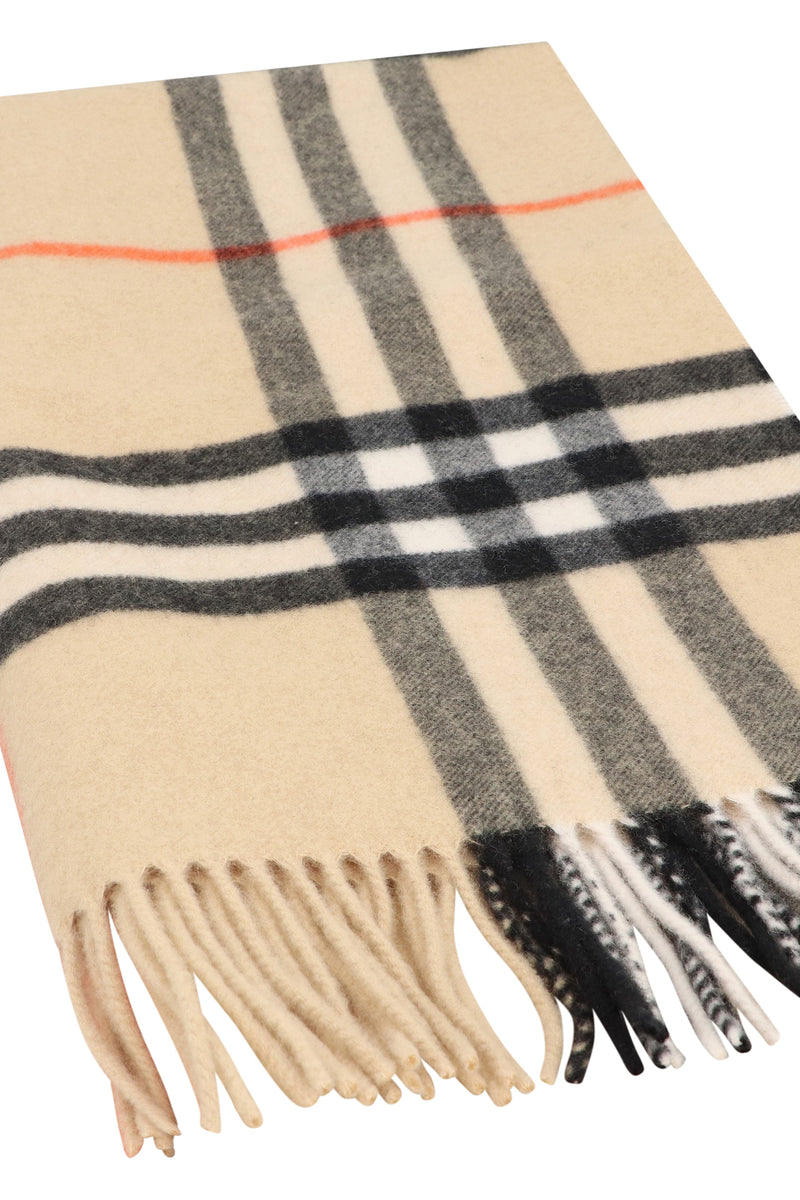 Burberry Checked Cashmere Scarf — Beige Scarfs