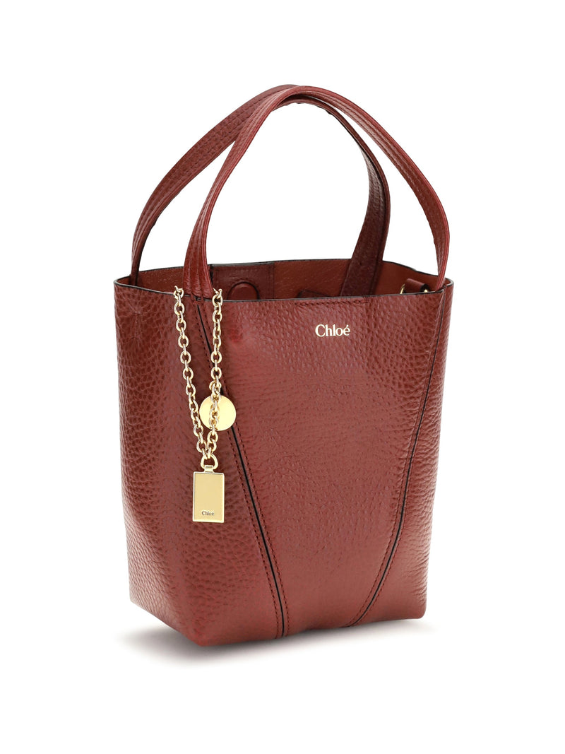 Chloé Spin Shoulder Bag — Red Calf Leather Bos Taurus