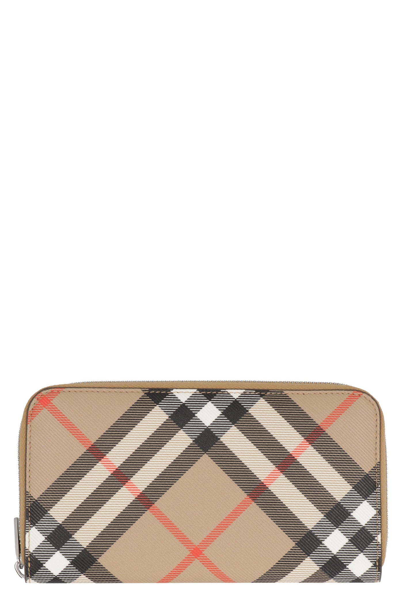 Burberry Check Coated Canvas Wallet — Beige Polyester & Cardholders