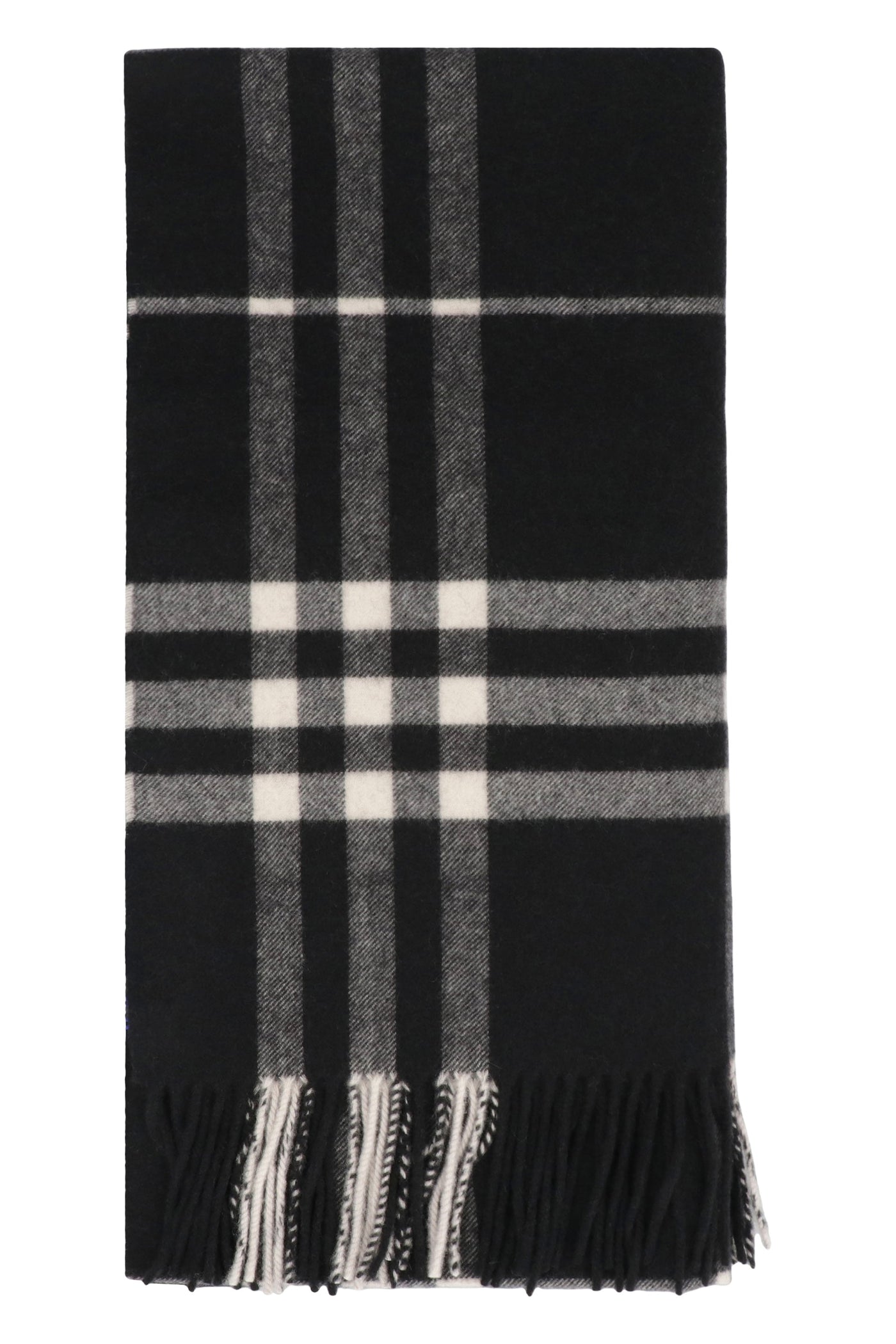 Burberry Checked Cashmere Scarf — Black Scarfs