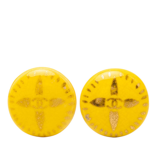 CC Resin Round Clip On Earrings - Image 1