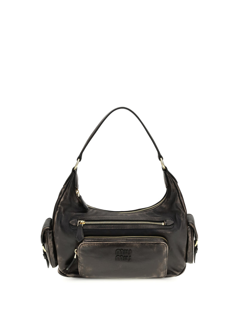 Miu Miu Pocket Shoulder Bag — Brown Calf Leather