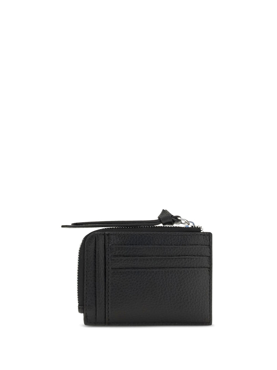 Vivienne Westwood Zip Compartment Calf Leather Card Holder — Black Wallets & Purses