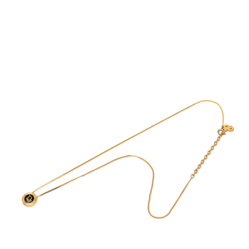 Gold Plated Enamel Logo Round Pendant Necklace - Image 4